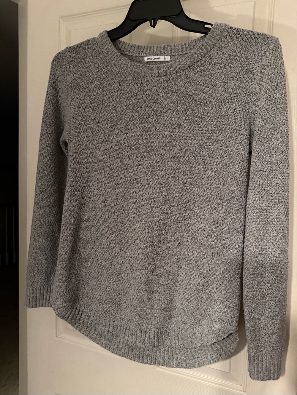 Pink Clover Light Grey Crewneck Sweater